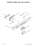 CONTROL PANEL AND LATCH PARTS Diagram and Parts List for KUDS30IBWH0  KitchenAid Dishwasher