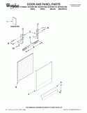 DOOR AND PANEL PARTS Diagram and Parts List for DU1010XTXD4  Whirlpool Dishwasher