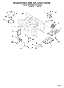 MAGNETRON AND AIR FLOW Diagram and Parts List for MH6140XKQ1  Whirlpool Microwave