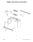 CABINET AND INSTALLATION PARTS Diagram and Parts List for YKHMS2040BS0  KitchenAid Microwave