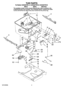 TUB PARTS Diagram and Parts List for KUDD03DTSS10  KitchenAid Dishwasher