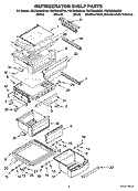 REFRIGERATOR SHELF PARTS Diagram and Parts List for KSCS25INBT02  KitchenAid Refrigerator