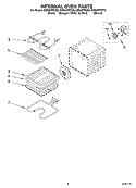 INTERNAL OVEN Diagram and Parts List for GBS307PDB6  Whirlpool Wall Oven