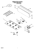 COOKTOP PARTS Diagram and Parts List for KDRP487MSS01  KitchenAid Range