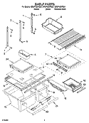 SHELF PARTS Diagram and Parts List for GR9FHMXPB01  Whirlpool Refrigerator