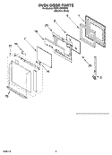 OVEN DOOR PARTS Diagram and Parts List for KEBC167MSS00  KitchenAid Wall Oven