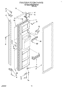 FREEZER DOOR Diagram and Parts List for KSRB25FBBL00  KitchenAid Refrigerator