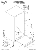 CABINET PARTS Diagram and Parts List for EL7ATRRMS04  Whirlpool Refrigerator