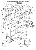 CONTROLS AND REAR PANEL PARTS Diagram and Parts List for 3SLSR6233MQ2  Whirlpool Washer