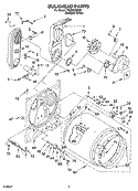 BULKHEAD PARTS Diagram and Parts List for TGDS840PQ0  Estate Dryer
