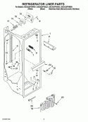REFRIGERATOR LINER PARTS Diagram and Parts List for KSCK25FVWH01  KitchenAid Refrigerator
