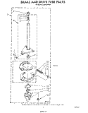 BRAKE AND DRIVE TUBE Diagram and Parts List for LA6500XPW5  Whirlpool Washer