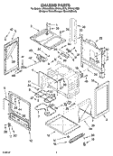 CHASSIS PARTS Diagram and Parts List for RF264LXSB0  Whirlpool Range