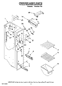 FREEZER LINER PARTS Diagram and Parts List for MSD2258KEU00  Whirlpool Refrigerator