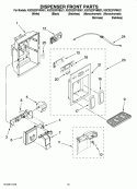 DISPENSER FRONT PARTS Diagram and Parts List for KSCS23FVBL01  KitchenAid Refrigerator