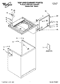TOP AND CABINET PARTS Diagram and Parts List for LSR8010PT2  Whirlpool Washer