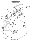 ICEMAKER PARTS Diagram and Parts List for ID2GFGXRS00  Whirlpool Refrigerator