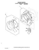 DOOR PARTS Diagram and Parts List for YWED97HEXW4  Whirlpool Dryer