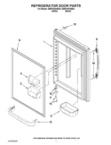 REFRIGERATOR DOOR PARTS Diagram and Parts List for EB9FVHXWQ02  Whirlpool Refrigerator