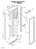 FREEZER DOOR PARTS Diagram and Parts List for KSRB25FTBX00  KitchenAid Refrigerator