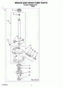 BRAKE AND DRIVE TUBE PARTS Diagram and Parts List for 7MWT97710TQ1  Whirlpool Washer
