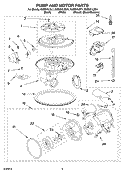 PUMP AND MOTOR PARTS Diagram and Parts List for KUDI01ILBS1  KitchenAid Dishwasher