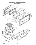 OVEN DOOR AND BROILER Diagram and Parts List for SF310PEWW2  Whirlpool Range