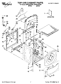 TOP AND CABINET PARTS Diagram and Parts List for WFW8400TB00  Whirlpool Washer