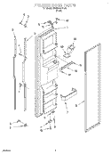 FREEZER DOOR Diagram and Parts List for KSRS22QFBL00  KitchenAid Refrigerator