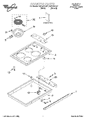 COOKTOP, LITERATURE Diagram and Parts List for RS610PXGW1  Whirlpool Range