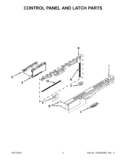 CONTROL PANEL AND LATCH PARTS Diagram and Parts List for WDT910SSYB2  Whirlpool Dishwasher