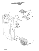 FREEZER LINER PARTS Diagram and Parts List for 4YED5FHQKT01  Whirlpool Refrigerator