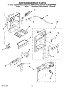 DISPENSER FRONT PARTS Diagram and Parts List for GC3NHAXVA00  Whirlpool Refrigerator