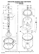 AGITATOR, BASKET AND TUB PARTS Diagram and Parts List for MTW5707TQ0  Whirlpool Washer