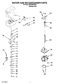 MOTOR AND ICE CONTAINER PARTS Diagram and Parts List for KSRG25FKST19  KitchenAid Refrigerator