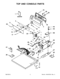 TOP AND CONSOLE PARTS Diagram and Parts List for YQCEM2733BQ0  Whirlpool Dryer