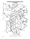 CONTROLS AND REAR PANEL PARTS Diagram and Parts List for 7MLSR7523PT1  Whirlpool Washer