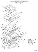 REFRIGERATOR SHELF Diagram and Parts List for 3XART732GW01  Whirlpool Refrigerator