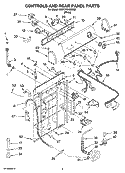CONTROLS AND REAR PANEL PARTS Diagram and Parts List for 2DWTW5405SQ0  Whirlpool Washer