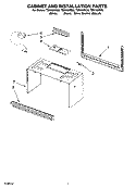 CABINET AND INSTALLATION PARTS Diagram and Parts List for TMH16XSQ0  Estate Microwave