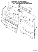 Part Location Diagram of WPW10184045 Whirlpool Control Panel - Universal Silver