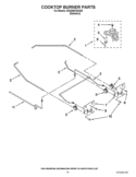 COOKTOP BURNER PARTS Diagram and Parts List for KGSK901SSS03  KitchenAid Range