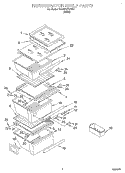 REFRIGERATOR SHELF Diagram and Parts List for 7GD22DFXFW01  Whirlpool Refrigerator
