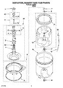 AGITATOR, BASKET AND TUB PARTS Diagram and Parts List for IS43000  Inglis Washer
