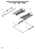 THIRD LEVEL RACK AND TRACK PARTS Diagram and Parts List for KUDS02FRWH2  KitchenAid Dishwasher