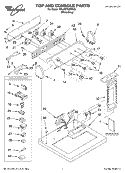 TOP AND CONSOLE PARTS Diagram and Parts List for 7MLGR7620MW0  Whirlpool Dryer