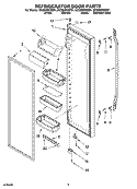 REFRIGERATOR DOOR PARTS Diagram and Parts List for GC3SHEXNB01  Whirlpool Refrigerator