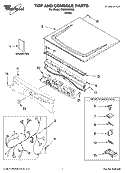 TOP AND CONSOLE PARTS Diagram and Parts List for WGD8500SR0  Whirlpool Dryer