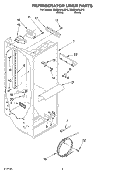REFRIGERATOR LINER Diagram and Parts List for GS6SHANLB10  Whirlpool Refrigerator