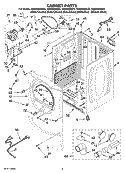 CABINET PARTS Diagram and Parts List for WGD9400SW0  Whirlpool Dryer